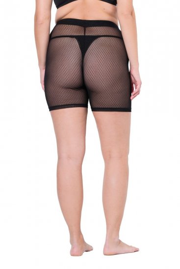 Ulla Popken 836805 Prikkede antigniv-shorts Sort - Antigniv-shorts - 