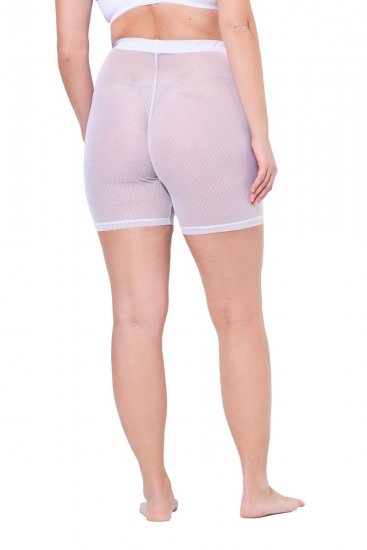 Ulla Popken 836805 Prikkede antigniv-shorts Hvid - Antigniv-shorts - 