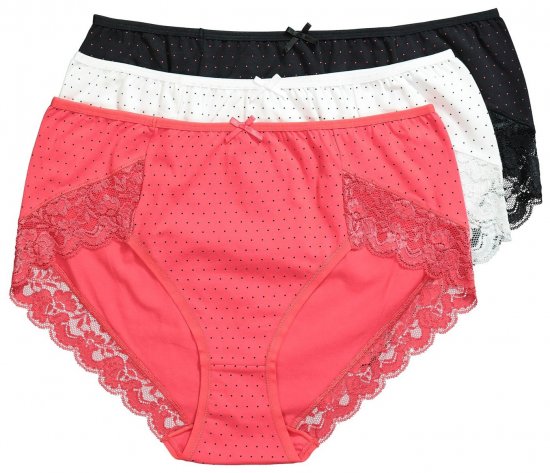 Ulla Popken 837080 Trusser med høj talje og blonde 3-pak Rosa - Trusser - 