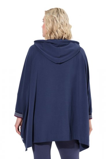 Ulla Popken 837190 Loungeponcho med hætte Mørklilla - Pyjama/Loungewear - 