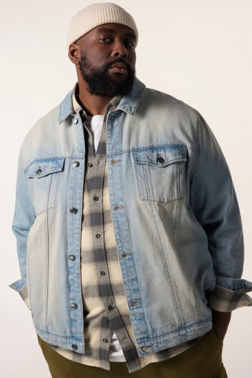 STHUGE 837222 Denimjakke med brystlommer Lyseblå - Jakker - Jakker i store størrelser, 2XL- 12XL