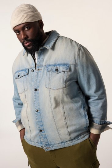 STHUGE 837222 Denimjakke med brystlommer Lyseblå - Jakker - Jakker i store størrelser, 2XL- 12XL