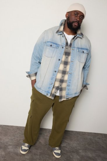 STHUGE 837222 Denimjakke med brystlommer Lyseblå - Jakker - Jakker i store størrelser, 2XL- 12XL