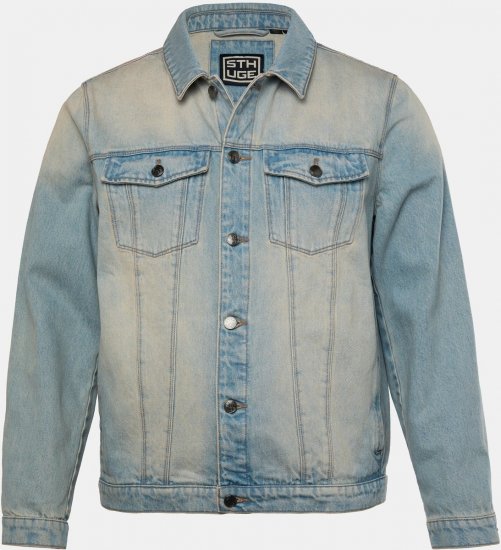 STHUGE 837222 Denimjakke med brystlommer Lyseblå - Jakker - Jakker i store størrelser, 2XL- 12XL