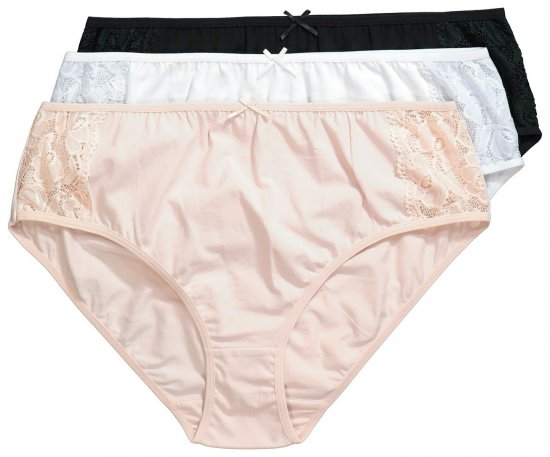 Ulla Popken 837353 Trusser med blonde 3-pak Beige - Trusser - 