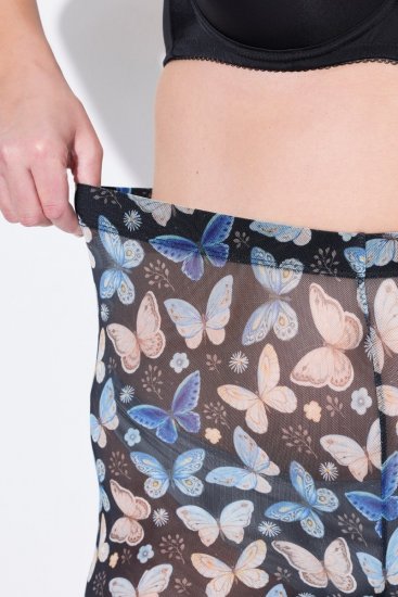 Ulla Popken 837676 Mønstrede antigniv-shorts Sort - Antigniv-shorts - 