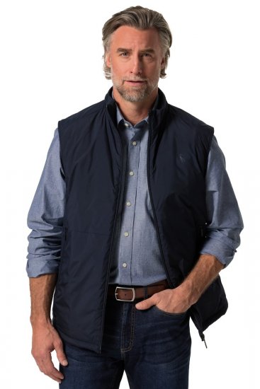Boston Park 877 Vest med ståkrave og lynlås Mørkeblå - Jakker - Jakker i store størrelser, 2XL- 12XL