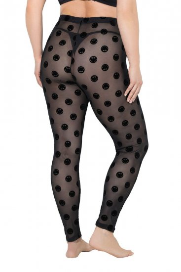 Ulla Popken 837949 Mønstrede strømpeleggings Sort - Strømpebukser & strømper - 