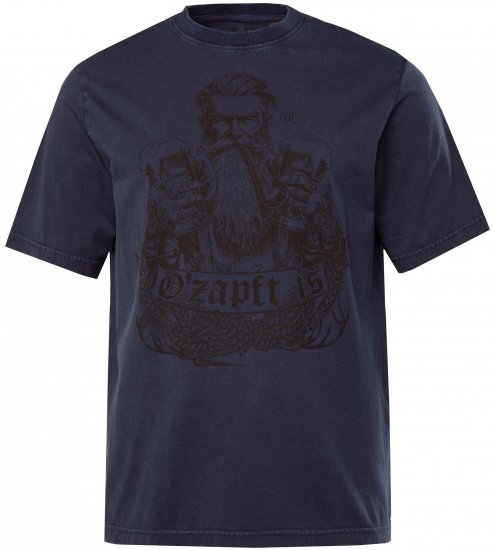 JP1880 O’zapft is! Design Vintage Look T-Shirt Navy Blue - T-shirts - T-shirts i store størrelser - 2XL-14XL