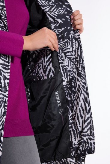 Ulla Popken 838435 Lang quiltet vest med tryk Sort - Veste - 