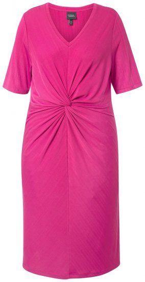 Ulla Popken 838765 Kortærmet jerseykjole med V-hals Rosa - Kjoler - Kjoler til alle størrelser