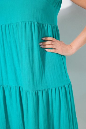 Ulla Popken 839135 Ærmeløs maxikjole Turkis - Maxikjoler - Maxikjoler i plus size