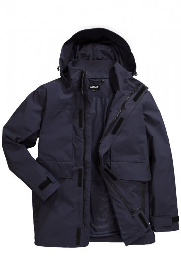 Men+ 215 Regnjakke med hætte Mørkeblå - Jakker - Jakker i store størrelser, 2XL- 12XL