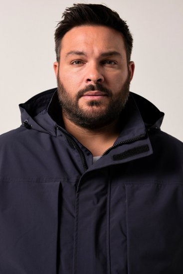 Men+ 215 Regnjakke med hætte Mørkeblå - Jakker - Jakker i store størrelser, 2XL- 12XL