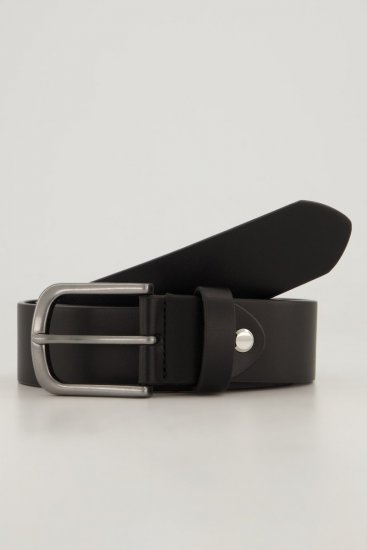 JP1880 839374 Bælte i læderimitation med metalspænde Sort - Tilbehør - Accessories til herrer