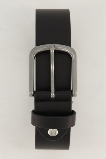 JP1880 839374 Bælte i læderimitation med metalspænde Sort - Tilbehør - Accessories til herrer
