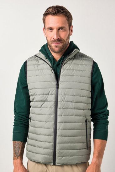 JAY-PI Lightly Quilted Vest with Stomach Fit Grey - Jakker - Jakker i store størrelser, 2XL- 12XL