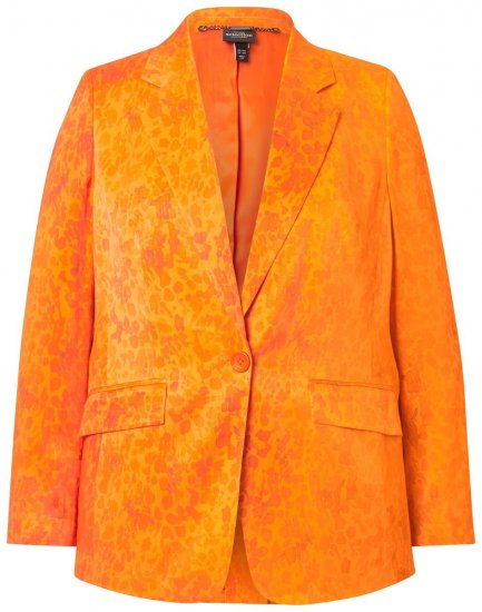 Ulla Popken 839607 Blazer i satin med print Lys orange - Blazere - Blazere i plusstørrelser til kvinder
