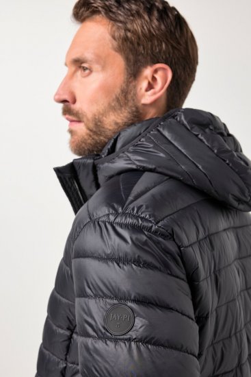 JAY-PI Lightly Quilted Jacket with a Hoodie Black - Jakker - Jakker i store størrelser, 2XL- 12XL
