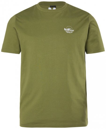 Men+ 682 T-shirt Bølge Khakigrøn - T-shirts - T-shirts i store størrelser - 2XL-14XL