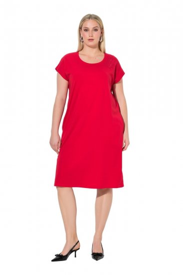 Ulla Popken 839896 Jerseykjole med similisten Rosa - Aftenkjoler - Festkjoler i plus size