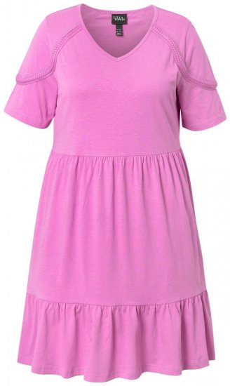 Ulla Popken 840115 Kortærmet jerseykjole Rosa - Jerseykjoler - 