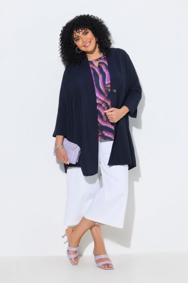 Ulla Popken 840210 Cardigan Mørkeblå - Cardigans - Cardigans i store størrelser