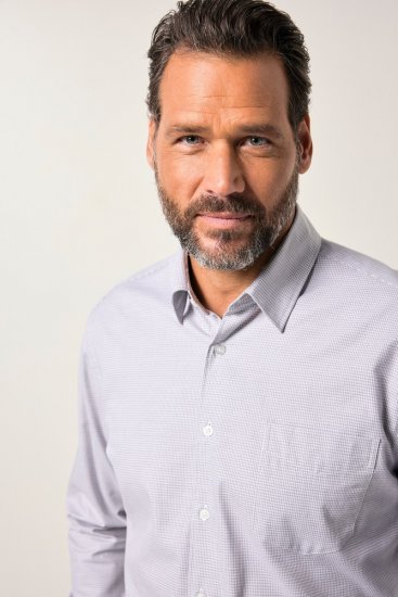 JP1880 Business Shirt Long Sleeve Two-Tone Grey - Skjorter - Skjorter til store mænd 2XL- 8XL