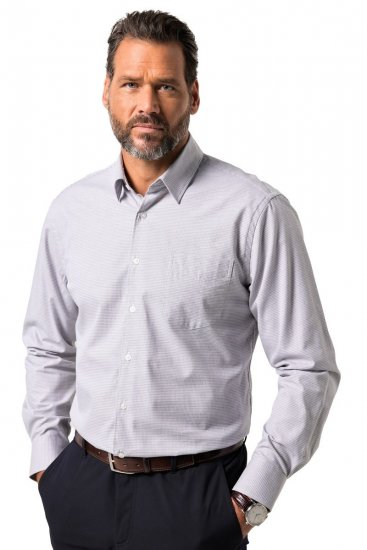 JP1880 Business Shirt Long Sleeve Two-Tone Grey - Skjorter - Skjorter til store mænd 2XL- 8XL