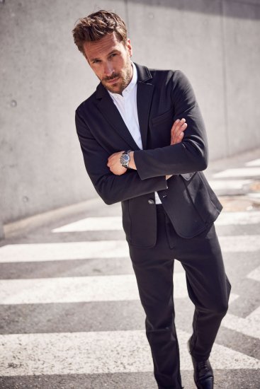 JP1880 Manhattan Flexnamic Business Jersey Suit Black - Habitter og blazere - Habitter og jakkesæt i store størrelser