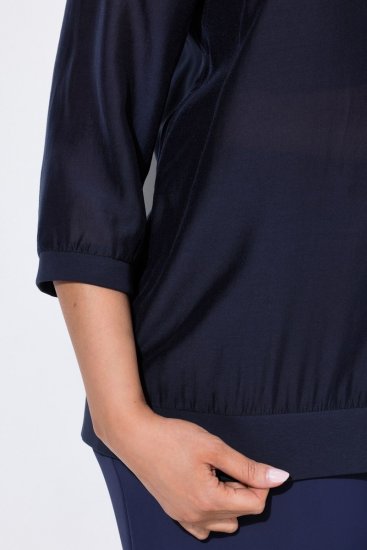 Ulla Popken 841127 Bluse Mørkeblå - Bluser - Bluser i plus size til hverdag