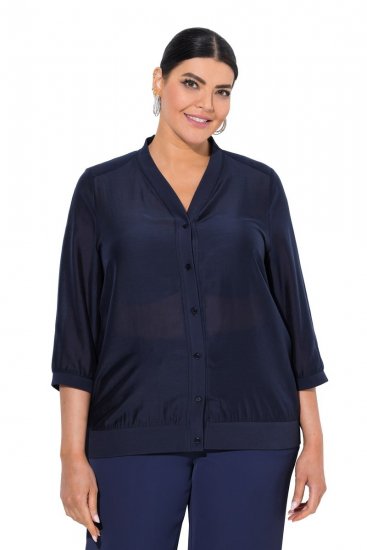 Ulla Popken 841127 Bluse Mørkeblå - Bluser - Bluser i plus size til hverdag