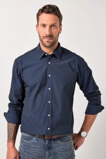 JP1880 Shirt Long Sleeve Kent Collar Navy - Skjorter - Skjorter til store mænd 2XL- 8XL