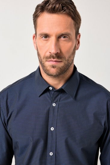 JP1880 Shirt Long Sleeve Kent Collar Navy - Skjorter - Skjorter til store mænd 2XL- 8XL