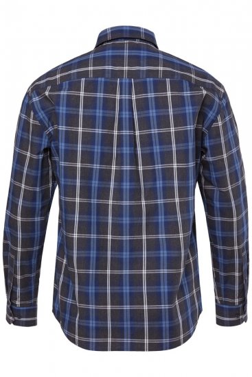 JP1880 Checked Shirt Long Sleeve Kent Collar Anthracite - Skjorter - Skjorter til store mænd 2XL- 8XL