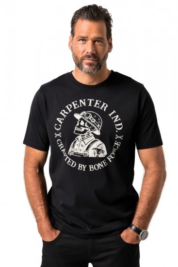 JP1880 T-Shirt Chest Print Bone Force Black - T-shirts - T-shirts i store størrelser - 2XL-14XL