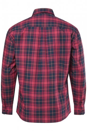 JP1880 Checked Shirt Long Sleeve Red - Skjorter - Skjorter til store mænd 2XL- 8XL