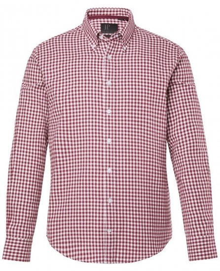 JP1880 Checked Flannel Shirt Long Sleeve Light Red - Skjorter - Skjorter til store mænd 2XL- 8XL