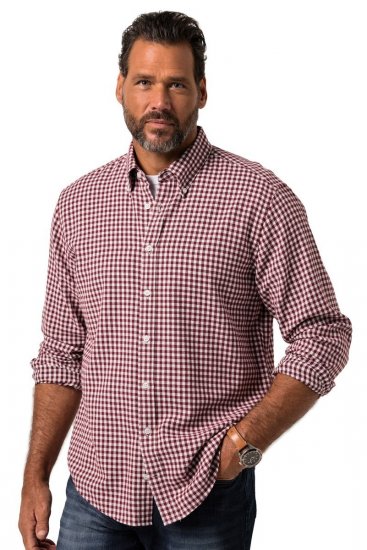 JP1880 Checked Flannel Shirt Long Sleeve Light Red - Skjorter - Skjorter til store mænd 2XL- 8XL