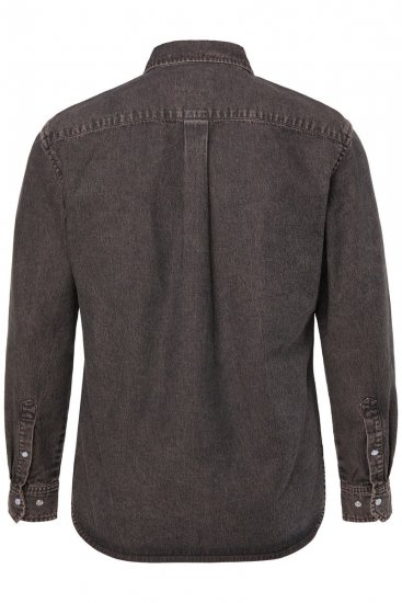 JP1880 Denim Shirt Flexnamic Dark Brown - Skjorter - Skjorter til store mænd 2XL- 8XL