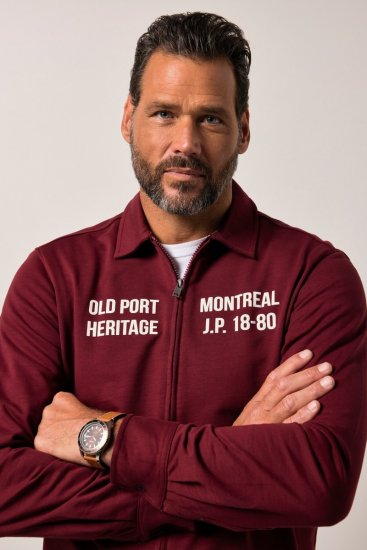 JP1880 Sweatshirt Long Sleeve Boxy Fit Red - Trøjer og hættetrøjer - Trøjer og Hættetrøjer i store størrelser - 2XL-14XL