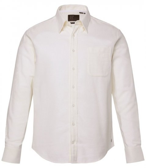 JP1880 Checked Flannel Shirt Long Sleeve Creamy White - Skjorter - Skjorter til store mænd 2XL- 8XL
