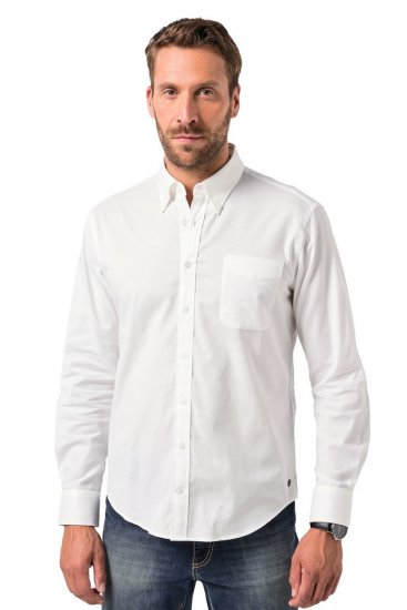 JP1880 Oxford Shirt Flexnamic Long Sleeve Snow White - Skjorter - Skjorter til store mænd 2XL- 8XL