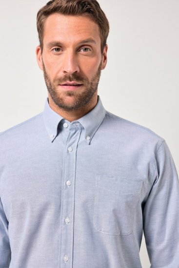 JP1880 Oxford Shirt Flexnamic Long Sleeve Ash Turquoise - Skjorter - Skjorter til store mænd 2XL- 8XL