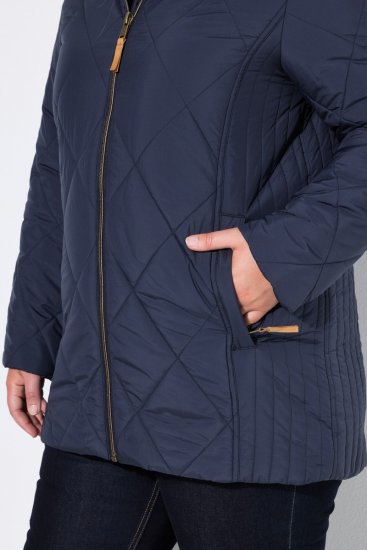 Ulla Popken 841360 Quiltet jakke Mørkeblå - Jakker - Dame jakker i store størrelser