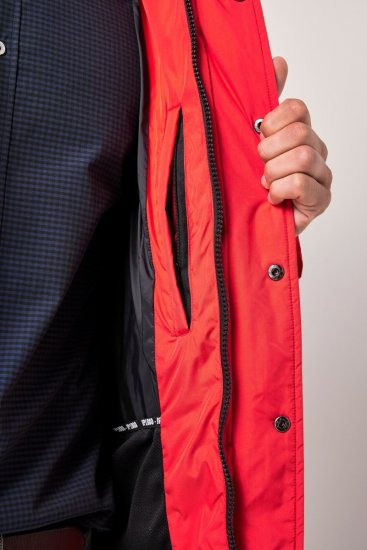 JP1880 Parka Quilted Faux Fur Hood Red - Jakker - Jakker i store størrelser, 2XL- 12XL