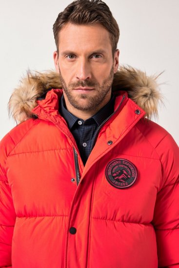 JP1880 Parka Quilted Faux Fur Hood Red - Jakker - Jakker i store størrelser, 2XL- 12XL
