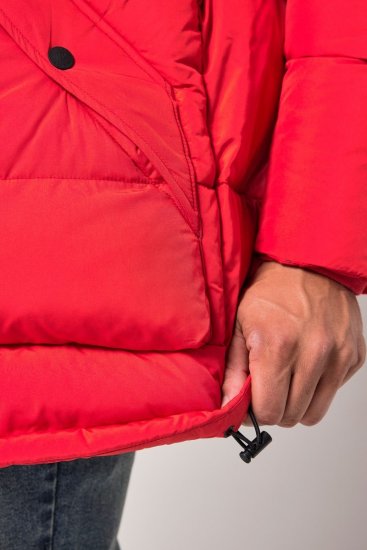 JP1880 Parka Quilted Faux Fur Hood Red - Jakker - Jakker i store størrelser, 2XL- 12XL
