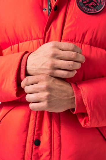 JP1880 Parka Quilted Faux Fur Hood Red - Jakker - Jakker i store størrelser, 2XL- 12XL