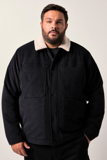 Men+ 545 Jakke med teddykrave Sort - Jakker - Jakker i store størrelser, 2XL- 12XL